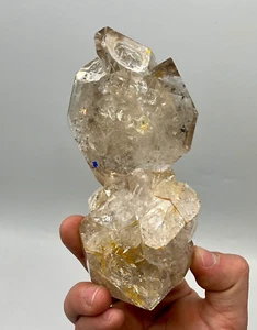 1.25 lb g Enhydro Herkimer Diamond Cluster w/ Smoky Phantoms, Golden Iron Oxide - Picture 1 of 10