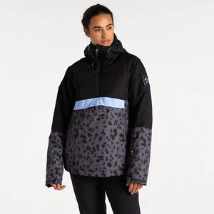 Womens Dare2b Snowburst Overhead Ski Board Jacket Black/Ebony Grey Print Ladies - Bild 1 von 8