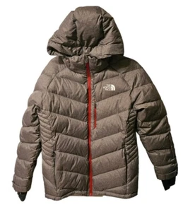 The North Face Summit Series Gray Women White Duck Down Puffer Jacket Hoodie XL - Picture 1 of 22