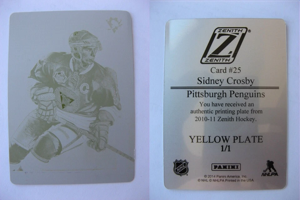 Placa de impresión Zenith 2010-11 amarilla #25 Sidney Crosby 1/1 Foto 1 de 1