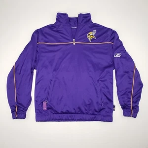 Vintage Reebok Minnesota Vikings 1/4 Zip Jacket Pullover NFL Team Womens Medium - Picture 1 of 24