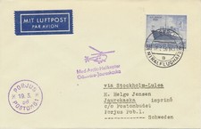 BERLIN / SCHWEDEN 1956 Arctic-Helikopter-Erstflug „GÄLLIVARE-JAURESKASKA“ selten