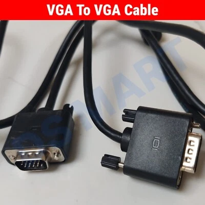 SVGA VGA Monitor Cable MALE TO MALE Lead TRIPLE SHIELDED 15pin FULLY WIRED - Image 1 of 3