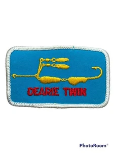 Dearie Twin Fishing Embroidery Iron-On Logo Patch - Picture 1 of 2