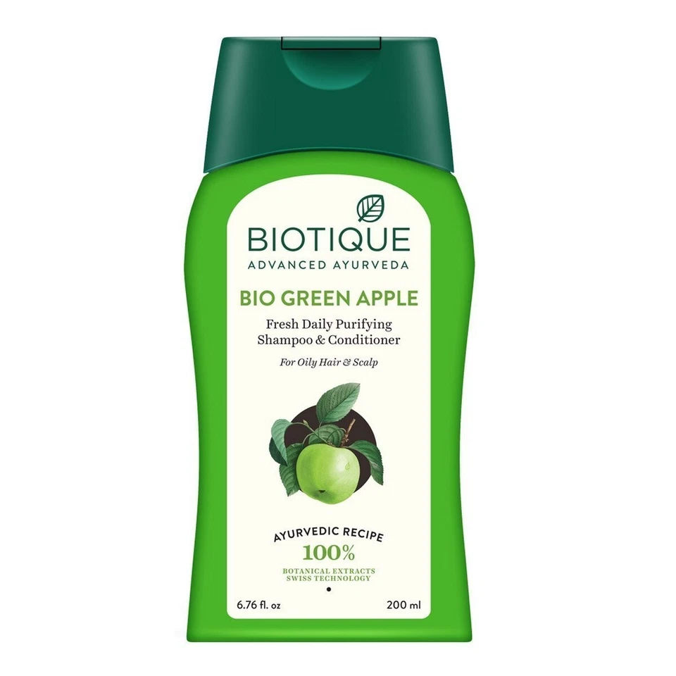 Champú y acondicionador purificador diario Biotique Green Apple Fresh 200 ml Foto 1 de 1