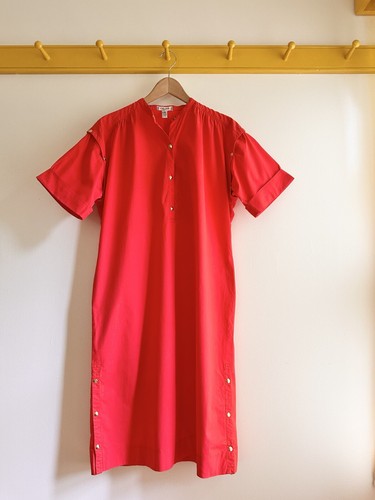 Abito tunica convertibile vintage anni 70 80 CELINE Paris cotone rosso prendisole viaggio