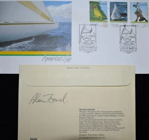 TWOx FDC's 1983/6 Signed ALAN BOND Australia II + America's Cup First Day Covers - Picture 1 of 6
