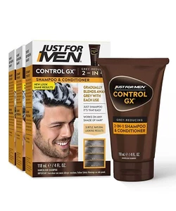 Just For Men CONTROL GX Grey Reducing 2in1 Shampoo & Conditioner 4oz( 1-3 pack ) - Picture 1 of 17