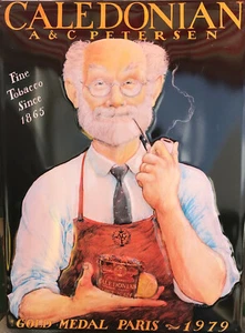 Blechschild - Caledonian Tabak  - gewölbt/geprägt  ca. 39 x 30 cm (S4-20) - Bild 1 von 1