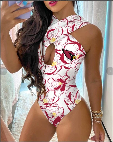 Arizona Cardinals Front Cross Swimsuits Backless Swimwear Halter Bathing Suit Cover