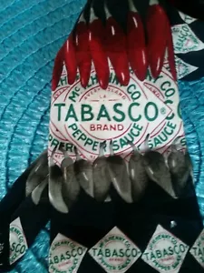 Tabasco Krawatte Seide Made in USA Chile Paprika Neuheit mehrfarbig 100 % - Bild 1 von 12