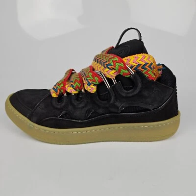 LANVIN Curb Women's Black Leather Sneakers New - Image 1 of 4