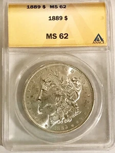 1889 Morgan Silver $1 Dollar MS62 ANACS certified - Picture 1 of 2