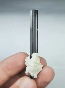 Natural Black Tourmaline Terminated Crystal With Albite From Skardu Pakistan. - Picture 1 of 7