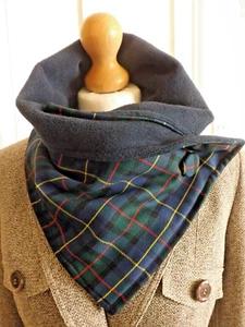 Modern MacLeod Tartan & Fleece Neck Warmer Scarf Snood Winter Christmas Gifts - Picture 1 of 6