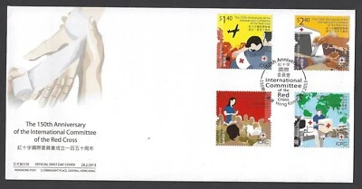 Hong Kong 香港 2013 FDC The 150th Anniv. do Comitê Internacional da Cruz Vermelha - Imagem 1 de 2