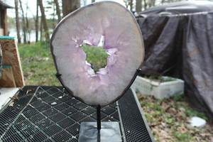 Very Beautiful Very Excellent Quality Amethyst Geode Slice/Ring - Picture 1 of 5