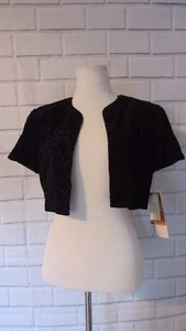 NWT NEW Scott McClintock Black Shrug Jacket  Velvet Formal Dressy $160 Sz 6 - Picture 1 of 7