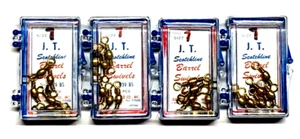 4 PACKS Jeros Tackle Size 7 Brass Barrel Swivel 6-Count Package V39-BS - Picture 1 of 13