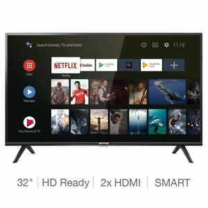 32 Inch Smart TV Freeview HD Android Wall Mounted Television HDMI Internet Black