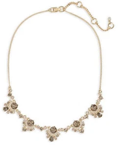 GIVENCHY Gold-Tone 'Verona' Multi Cluster Crystal Collar Necklace $88 NEW - Picture 1 of 10