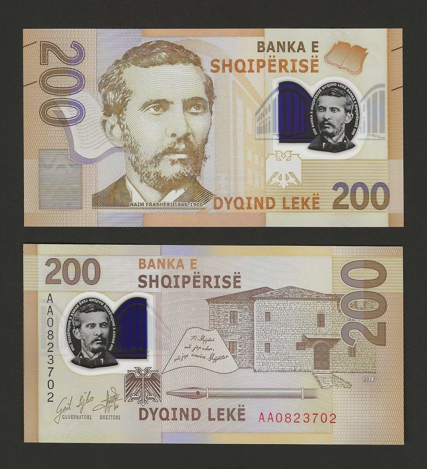 ALBANIA 200 Leke 2017 (2019), P-76 Polymer Note, First Prefix AA, Pack Fresh UNC - Image 1 of 1