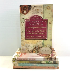 C S Lewis Books Chronicles Of Narnia Prince Caspian Dawn Treader Paperback Lot - Picture 1 of 22