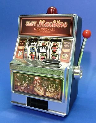SLOTMACHINE Geld-Spielautomat in MINI-Größe mit realistischer FUNKTION  69-1228  - Bild 1 von 4