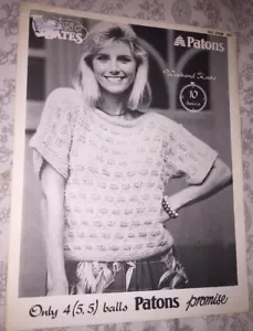 Vintage Susan Bates Patons No. 17006 Easy Knit Top - Picture 1 of 1