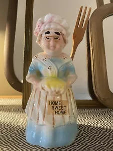 Vintage Utensilienhalter Küche Home Sweet Home Caddy alte Dame Oma Oma Keramik - Bild 1 von 12