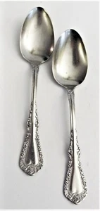 Antique 1897 Lot of 2 Plymouth Silver Co Tea spoons Plymouth Pattern Silverplate - Picture 1 of 5