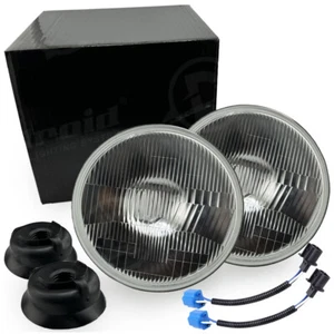 2x 7 Inch LED GLASS Headlight Round, ORIGINAL CLASSIC LOOK conversion Chrome - Picture 1 of 15