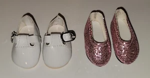 Elegante Schuhe Gummistiefel Wisher 14,5" Puppen weiß & rosa Glitzer 2 Paar Paola Reina - Bild 1 von 4