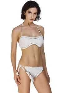 Costume Da Bagno Aperto Uncinetto Crochet Bikini slim sling Swimwear Swimsuit - Foto 1 di 4