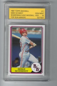 MIKE SCHMIDT 1987 TOPPS BOARDWALK AND BASEBALL #1 ASD 10 GEM MINT