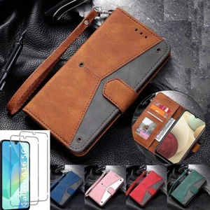 Für Samsung Galaxy A16 5G A17 Tasche PU-Leder Handyhülle Flip Case Cover 9H Glas - Bild 1 von 33