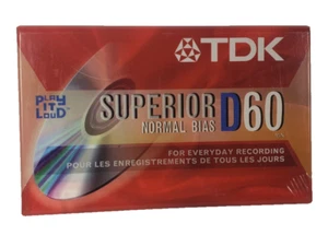 1 Cinta de Cassette TDK Superior D60 Minutos En Blanco Alto Rendimiento Nuevo Sellado - Imagen 1 de 12
