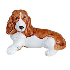 Italian Glossy Basset Hound Dog Puppy Figurine Metal Cast Iron