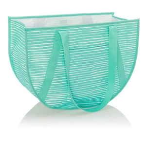 Thirty-one Round Utility Tote Miami Stripe NEW - Picture 1 of 5