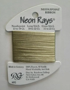 Rainbow Gallery Neon Rays | 10 yds 100% Rayon | N85 Sage Green Ribbon - Picture 1 of 1