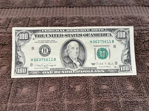 *1990 $100 ONE HUNDRED DOLLAR FEDERAL RESERVE NOTE ST. LOUIS FRB BRADY - Picture 1 of 2