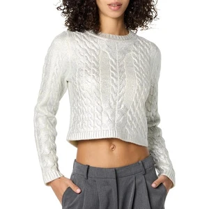 The Drop Damen Sofia Metallic Zopfmuster Pullover Sweater Gr. Small NEU - Bild 1 von 10