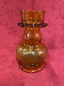 Transparente Glas Vase Bernsteinfarben Vinatge Deko 70er Jahre MC26 - Bild 1 von 4