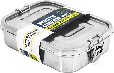 Small Stainless Steel Bento Box Sandwich Container, Salads or One Meal Silver  - Image 1 of 4