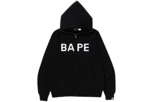 A BATHING APE BAPE Hoodie mit durchgehendem Reißverschluss schwarz weiß Logo neu authentisch Größe 2XL XXL - Bild 1 von 12