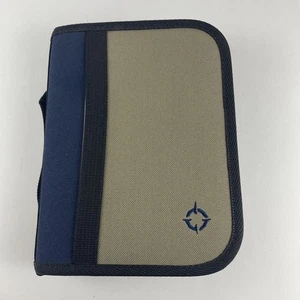 Franklin Covey Sport Compact Planner raccoglitore 6 anelli 1" con manico zip blu marrone - Foto 1 di 6