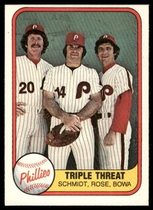 Fleer #645b Triple Threat 1981 (Mike Schmidt / Pete Rose / Larry Bowa) - Imagen 1 de 2