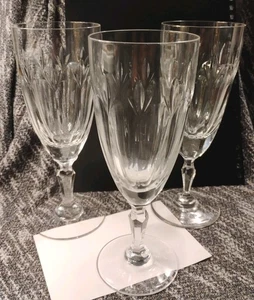 GORHAM Cut Crystal "Royal Devon" Iced Tea Footed Set of Three(3) 8.25" Glasses! - Bild 1 von 9
