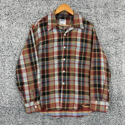 True Vintage Golden Key Shirt Mens XL Plaid Flannel Tail Model USA Made 70s - Image 1 of 4
