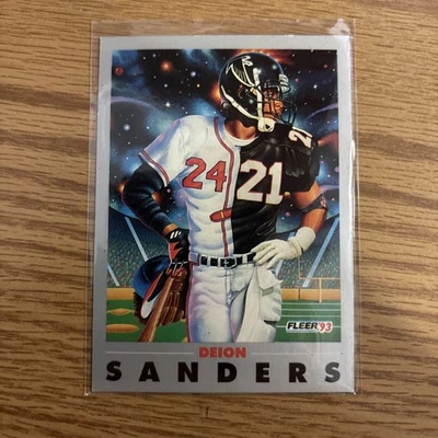 DEION SANDERS 1993 FLEER PROVISION #263 ATLANTA’S FINEST BRAVES FALCONS HOFer Foto 1 de 2